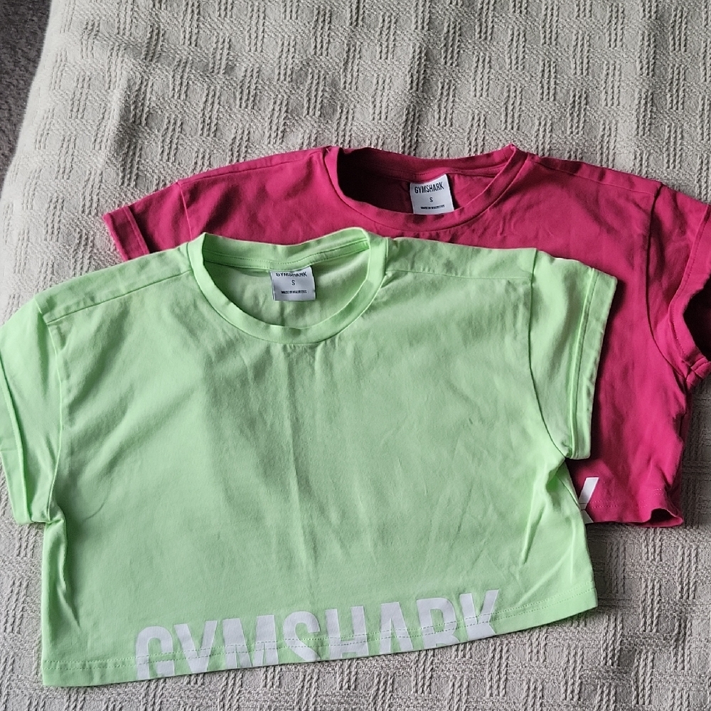 Gymshark Women's Short Sleeve Tees - Pink and Light Green